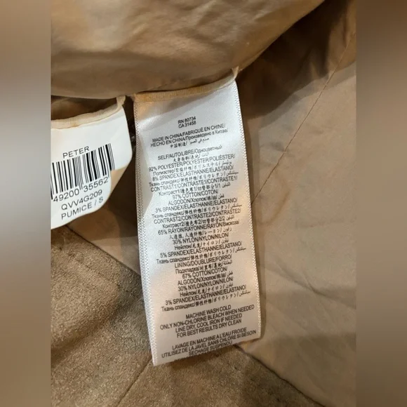 BCBGMAXAZRIA Women Tan Aztec/Tribal Print Faux Suede Peter Moto Jacket Small - Picture 15 of 15